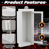 Armoire murale en acier blanc pour extincteur OEM/ODM encastrée 5lb 10lb avec alarme, porte magnétique et fenêtre transparente