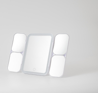 Lighted Magnifying Makeup Mirror 30X/10X/5X/1X Magnification Rechargeable Foldable Trifold Design 3 Color Adjustable Brightness