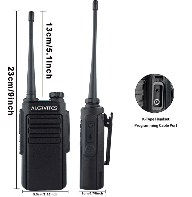 2 in 1 Alervites W31D Talkie Walkie Handheld Two Way Radio Walkie-talkie Long Range Waki Taki AT-W31D Walkie Talkie (2Packs)