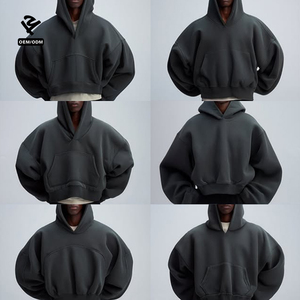 F5716 Custom <strong>Hoodies</strong> Heavyweight Streetwear Crop Cut Big Hoodie Solid Boxy Fit Oversized Cropped <strong>Hoodies</strong> Mens Winter Clothes - Product Image 5