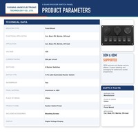Panneau de commutation à 6 interrupteurs à bascule 12V avec éclairage LED étanche