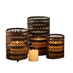 Linternas de vela de metal con diseño de malla para decoraciones de hoteles, varias formas con atractivo navideño para habitaciones de hotel - Product Image 6