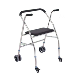 Four Wheel Lightweight <b>Walker</b> With Brakes And Seat For <b>Elderly</b> Outdoor Use - Product Image 5
