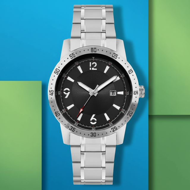 Men's Luxury Chronograph Watch Silver Case White Glass Dial Stainless Steel Band Quartz Movement Waterproof ODM OEM Customized