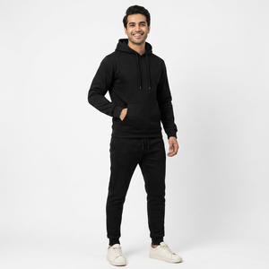 Survêtement unisexe décontracté sport coupe régulière en polyester 2-en-1 à capuche délavé à l'acide avec design et logo personnalisés - Product Image 1