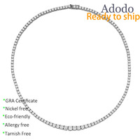 Collier Chaîne Tennis en Moissanite Taille Graduée 0.5ct 5mm avec Argent Sterling 925 Véritable, Longueur 15"-24", Polyvalent pour Femmes