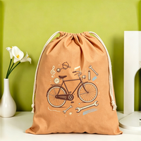 Sac de transport personnalisé à motif de dessin animé, grand format, avec cordon de serrage et poignée, léger et réutilisable, pour fournitures d'artisanat et kits promotionnels de vente au détail