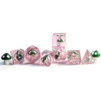 Jeu de dés en résine de jeu transparent polyédrique champignon mignon de conception unique pour joueur du MDN