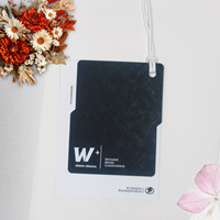Etiquetas de Marca de Lujo con Logotipo Personalizado, Etiquetas Colgantes Impermeables de Cartón para Ropa, Logotipo Estampado en Negro Mate y Dorado, Forma Personalizada