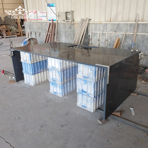 Goldtop Stone <b>Black</b> Basecolor 5039 Laurent Calacatta Artificial Quartz Countertops with Waterfall for Luxury Apartment Project - Product Image 3