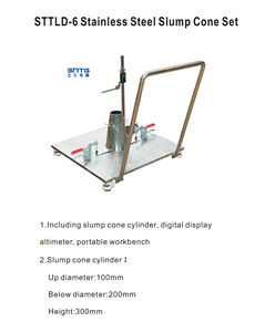 Ensemble de Test de cône de affaissement en acier inoxydable STTLD-6 pour les tests de béton frais et durci praticabilité et consistance du ciment frais - Product Image 2