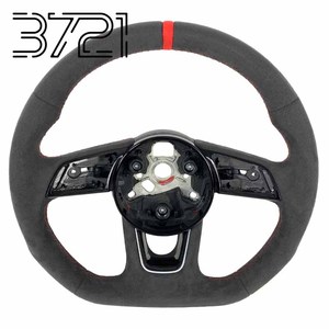 Volant sport en cuir et fibre de carbone pour Audi A4 R8 RS3 RS4 A3 A5 A6 B9 S3 S4 S5, design racing. - Product Image 1