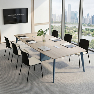 20mm Thick Waterproof Wear Resistant Conference <b>Table</b> – E1 Fireproof MDF Office Desk with Heat Resistance & Cable Management - Product Image 1