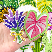 Parches Botánicos al por Mayor Listos para Enviar: Parches Termoadhesivos de Hoja de Monstera, Girasol, Lentejuelas, Rosa y Margarita para Ropa