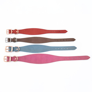 Collar de Perro de Cuero Genuino de Lujo al por Mayor, Suave, Ajustable, Sólido, Cónico, <span class=keywords><strong>Extra</strong></span> Ancho, Diseño Greyhound Whippet - Product Image 2