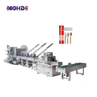Ligne de machines d'emballage pour couverts jetables (couteau, fourchette, cuillère) avec emballage coussin et convoyeur de comptage intégré, fabrication chinoise