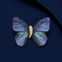 Broche de luxe légère haut de gamme à motif vintage brodé dégradé pour femme, accessoire de costume, épinglette pour enfant