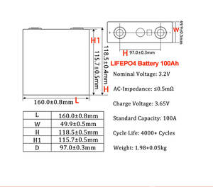 EV 100Ah 3,2 V LiFePO4 Batería BIS Certificada para EV Bus y Motocicleta Scooter Eléctrico Sistema de Almacenamiento de Energía - Product Image 4