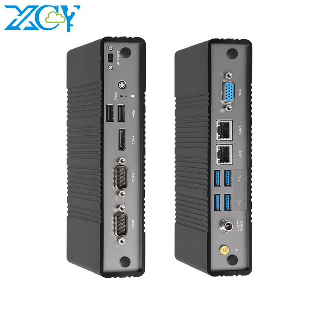 Intel Atom E3940 DDR3 8GB MSATA M.2 SSD 2 RS232 COM Ethernet Ports Industrial Fanless Mini Computer PC for Indstry