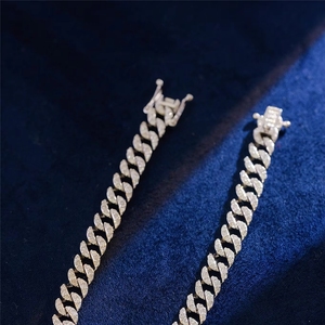 Xinfly Classic Jewelry Custom 18k Solid Gold Chunky <b>Cuban</b> <b>Link</b> <b>Chain</b> 2.1ct Tennis Bracelet - Product Image 2