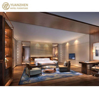 Ensemble de lit de chambre d'hôtel de luxe contemporain en chêne massif écologique, solution clé en main personnalisée pour les chambres d'hôtes