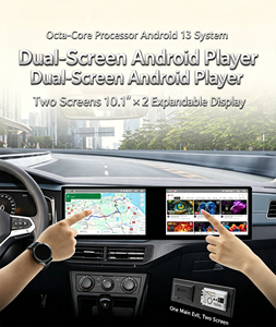 Autoradio Android 13 à double écran 10,1 pouces, Octa Core 8+128G, 4G LTE, CarPlay sans fil, Android Auto, GPS Navi, <span class=keywords><strong>cam</strong></span>éra de recul - Product Image 2