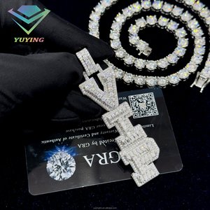 จี้เพชรฮิปฮอป เงินแท้ 925 ชุบทอง 18K ทรงบริลเลียนต์ คัต VVS มอยส์ซาไนต์ รับรองโดย GRA จี้แบบสั่งทำพิเศษ - Product Image 5