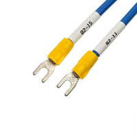 Kabel Terminal Tembaga Berinsulasi, Kabel Harness 1/2 Konektor Spade Tipe U Cold-Pressed, Set Kabel Jumper Tipe Tabung