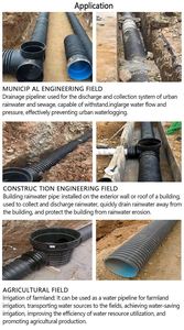 <span class=keywords><strong>Tuyau</strong></span> ondulé à double paroi en PEHD DN630 SN8 6 pouces 300 500 <span class=keywords><strong>800</strong></span> 1000 mm Grand diamètre pour systèmes de drainage des eaux pluviales et des eaux usées - Product Image 3