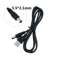 Kabel USB DC 1m 12V 1A Custom, Konverter Step-up Boost, Konduktor Tembaga, Isolasi PVC, 5.5*2.1mm, untuk Router, Lampu LED Strip