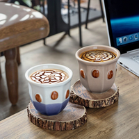 Kingze Modern 180ml Tasses à expresso en céramique saoudienne Service à café et thé arabe personnalisé Cawa sans poignée