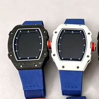 Nouvelle montre mécanique de luxe pour homme, ultra-fine, en fibre de carbone 67-02, mouvement apparent, cadeau de Noël pour homme d'affaires