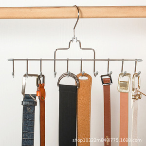 Pinjuxin Stainless Steel Multi Hook Belt Rack 10 Hooks Space Saving Clothes Organizer For Scarf Shawl Storage Home Use - Product Image 4
