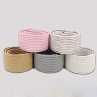 Panier tissé en corde de coton fait main personnalisé panier de rangement d'épicerie de bureau multifonctionnel de grande capacité