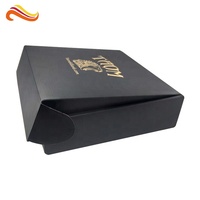 Coffrets cadeaux en papier kraft noir, boîtes de livraison personnalisées de luxe, boîte de courrier noir mat avec impression personnalisée