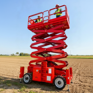 Plate-forme de travail aérienne extérieure Plate-forme élévatrice hydraulique à ciseaux sur chenilles automotrice pour terrain accidenté - Product Image 1