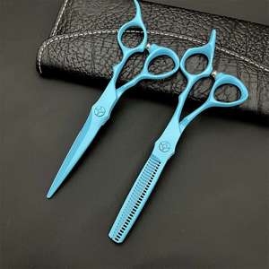 กรรไกรตัดผม Aw ขนาด 6 นิ้ว ทำจากเหล็กกล้าไร้สนิม 440C สีฟ้าอ่อน สำหรับคนถนัดขวา ใช้สำหรับงานเสริมสวย - Product Image 3
