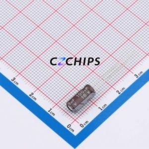 Condensador Electrolítico de Aluminio de Orificio Pasante DHG016M107C110S1AA, Orificio Pasante, D5xL11mm 100uF 20% 16V 280mA-100kHz - Product Image 1