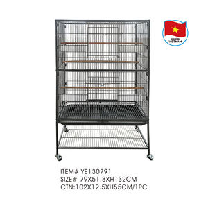 OEM <span class=keywords><strong>Vietnam</strong></span> fabrika demir tel dört hareketli evrensel tekerlekler <span class=keywords><strong>Metal</strong></span> kuş kafesi kuşlar papağanlar için büyük kafesleri - Product Image 4