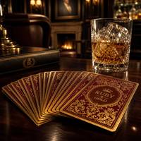 Cartes à Jouer Familiales Haut de Gamme avec Estampage à Chaud Doré, Designs Personnalisés Écologiques, Boîte Rigide en Papier de Luxe avec Finition Vernie