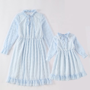 Vestido Largo de Gasa Transpirable con Bordado para Mamá e Hija, Primavera-Verano 2023, Venta al Por Mayor - Product Image 3