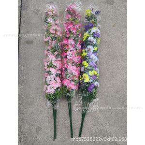 Bouquet de fleurs artificielles de primula en soie plastique Temu, à suspendre au mur, pour la décoration intérieure, de mariage ou extérieure, printemps - Product Image 4