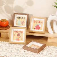 Cadre photo carré en bois DIY pour spécimens de papillons, cadre creux pour pastel à l'huile, vaisselle en bois faite à la main