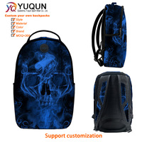 Sac à dos graffiti style urbain pour hommes et garçons, sac à dos pour ordinateur portable avec imprimé crâne cool, sac quotidien avec logo personnalisé