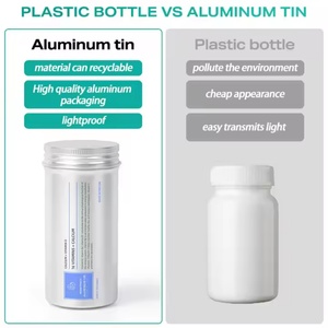 Private Label Aluminum Melatonin <b>Pill</b> Bottle Custom Sleep Aid Supplement Jar Vitamin Capsule <b>Container</b> - Product Image 5