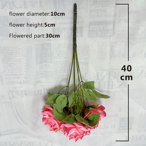 Fleurs artificielles pour la décoration <span class=keywords><strong>de</strong></span> la maison et <span class=keywords><strong>de</strong></span> mariage, Mei Kai, 7 têtes, grande rose <span class=keywords><strong>en</strong></span> forme <span class=keywords><strong>de</strong></span> corne - Product Image 2