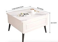 Table basse en bois massif de luxe nordique, hauteur réglable, plateau relevable, mobilier moderne pour salon