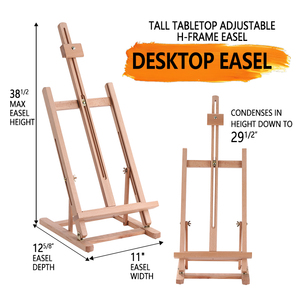 Caballete de mesa de madera ajustable, portátil, plegable, con estructura estable para artistas, para pintura, bocetos, lienzo, acrílico y óleo - Product Image 3