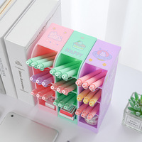 Porte-stylos de bureau OEM d'usine, mignon, grande capacité, avec logo personnalisé, quatre compartiments, pour papeterie