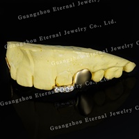 Grillz Hip-Hop en or massif 14 carats avec 2 à 16 dents, sertis de moissanite et de diamants de laboratoire/naturels certifiés, pour femme et homme